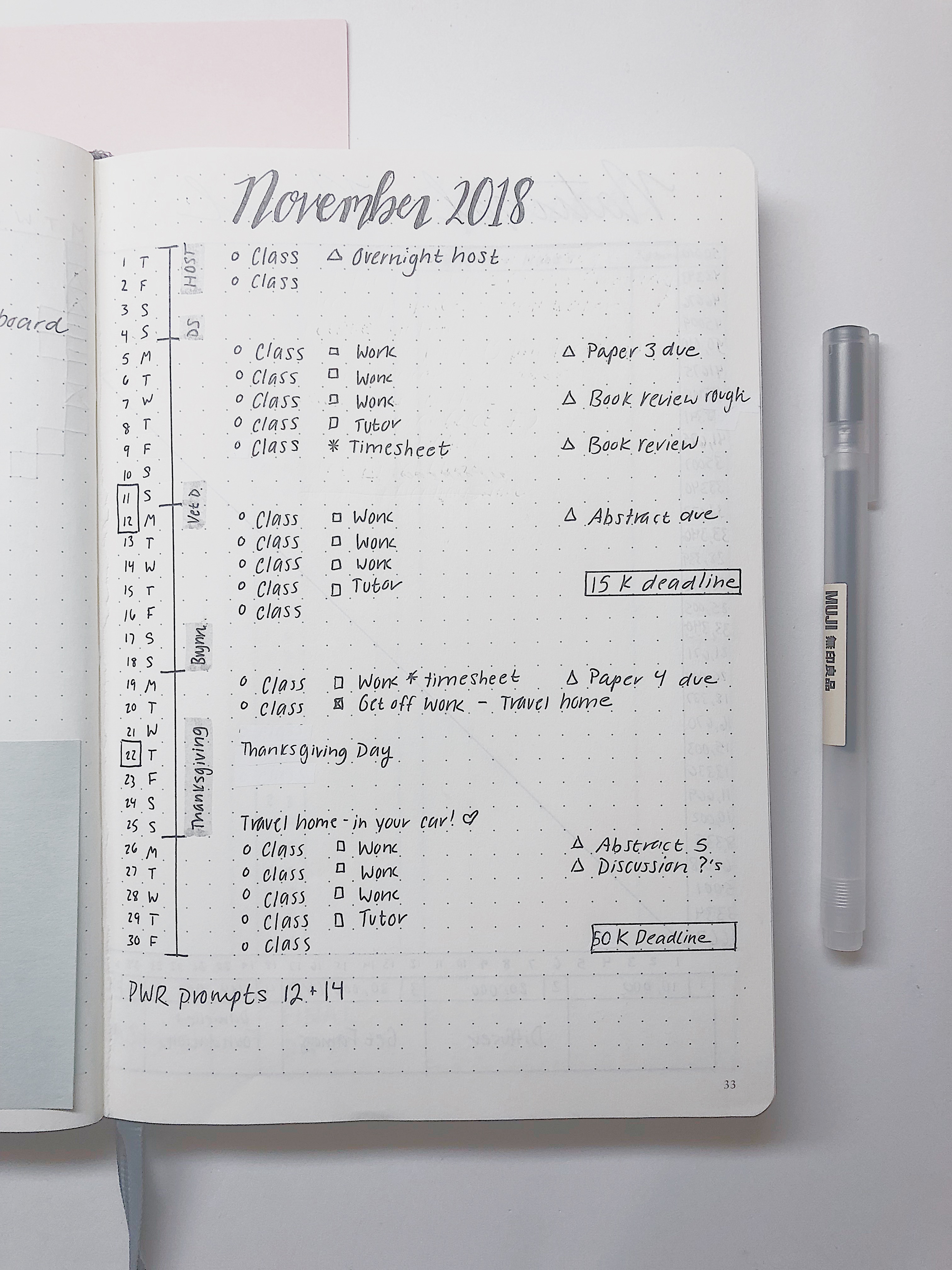 NaNoWriMo Bullet Journal Spreads (New Printable!) - GreyZone Pages