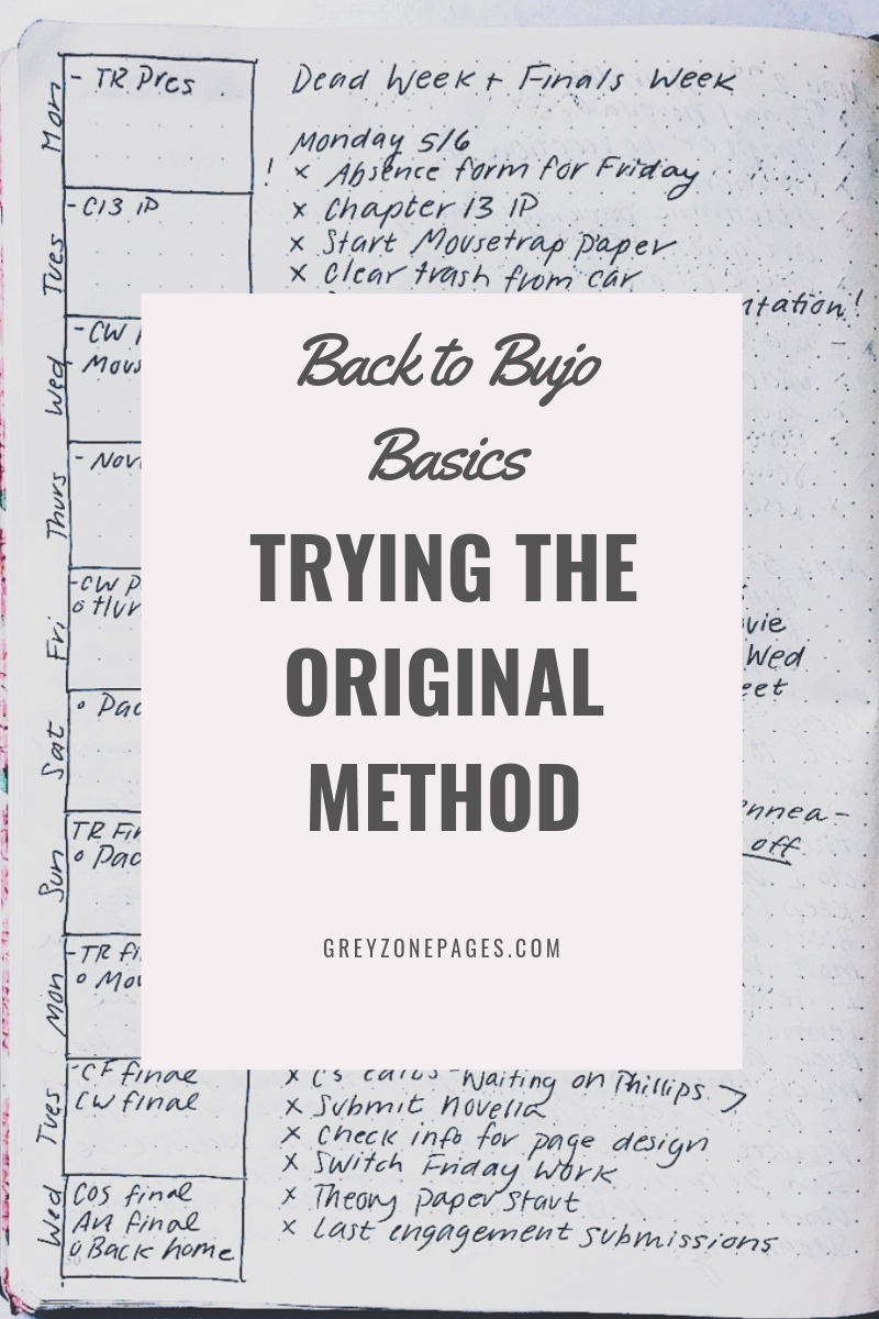 Back to Bujo Basics: Trying the Original Method - GreyZone Pages