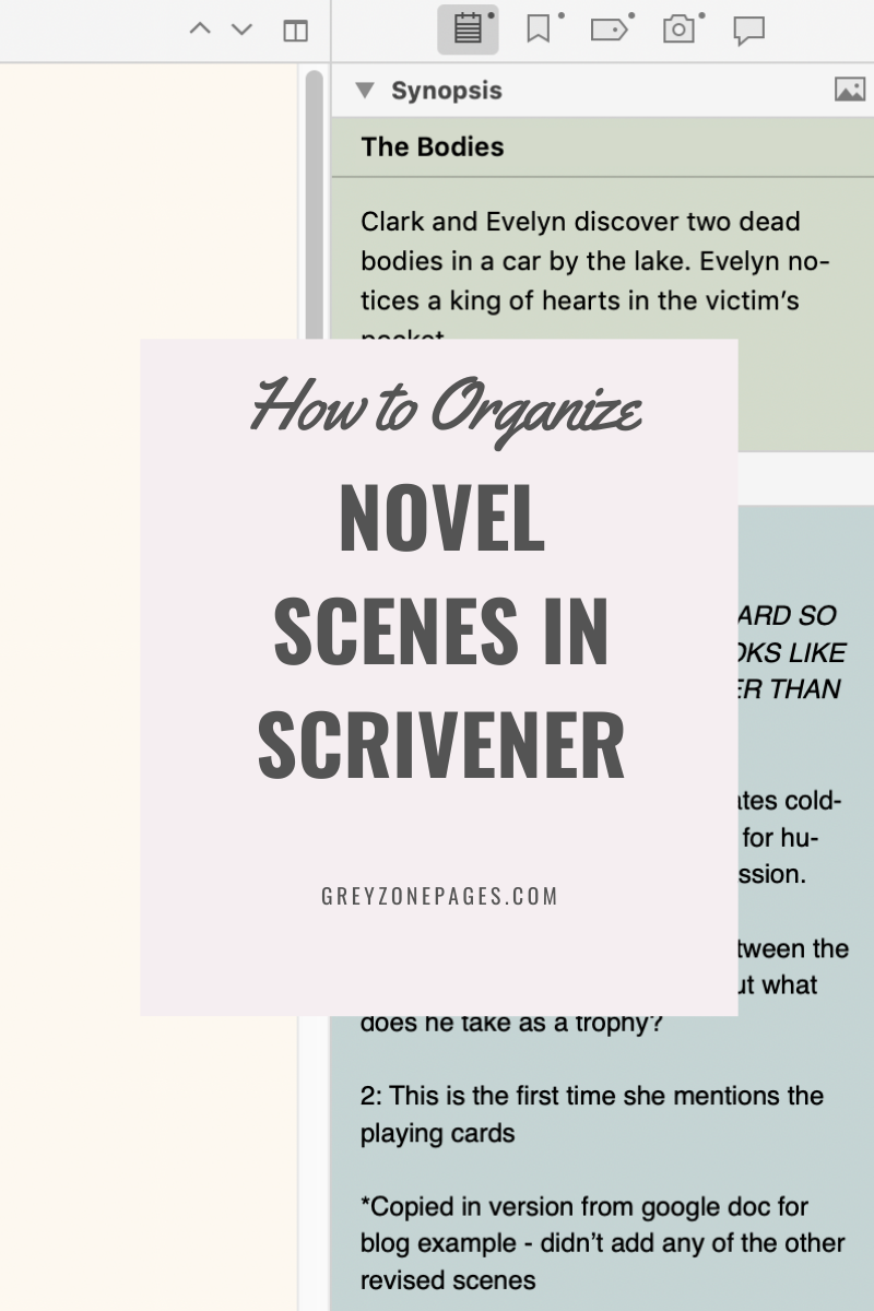 How To Organize Novel Scenes In Scrivener - GreyZone Pages